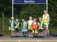WATCH: Bentley and Binsted pupils help spruce up train station