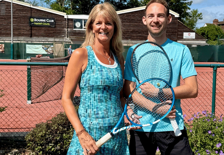 Bourne Club, Farnham, president Sally Jenner and vice-president Dan Jacobs, June 2025.