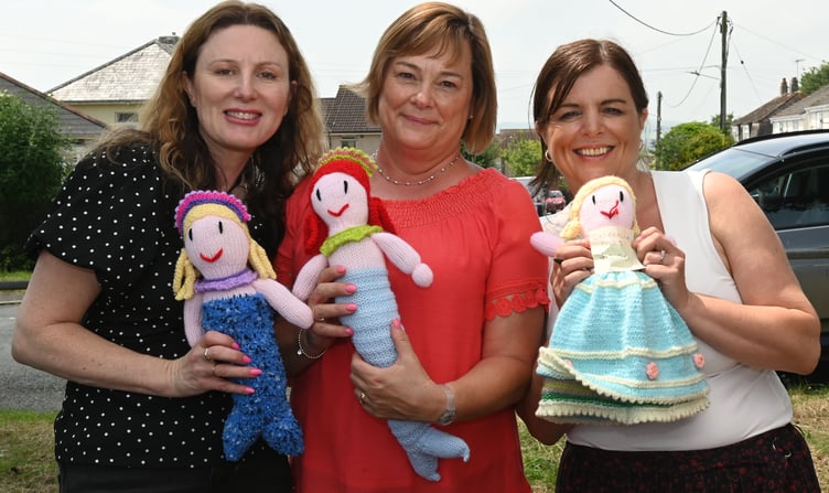 Sammy, Jennie and Lynsey of the outpatients department along with their knitted characters (Picture: Adrian Jasper)