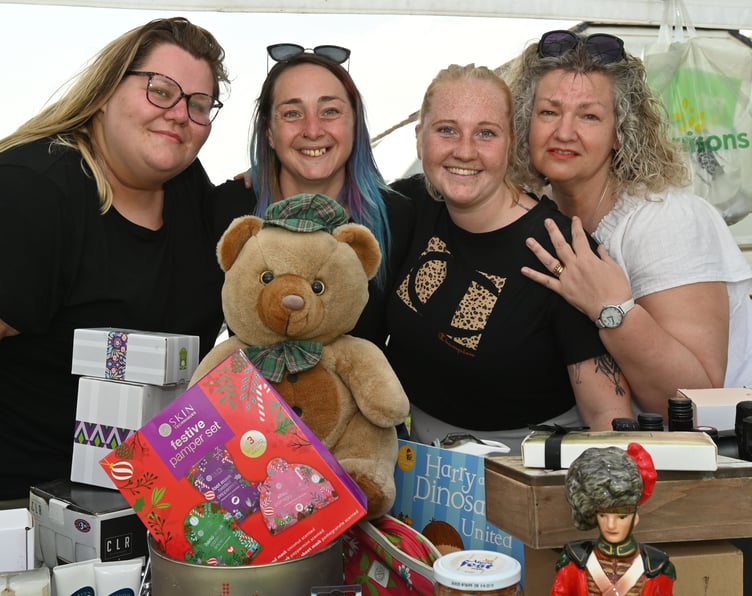 Rosalind, Emma, Lauren and Sue of the Willow Stroke Ward with plenty to win on their tombola stall (Picture: Adrian Jasper)