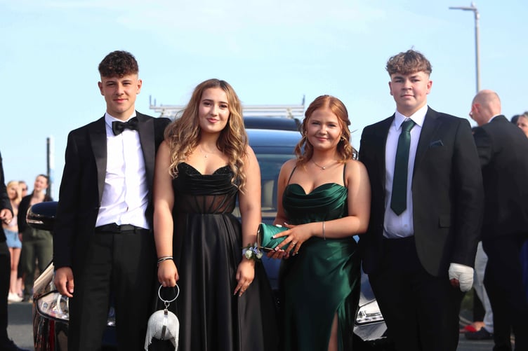 The students were dressed to impress at the prom.