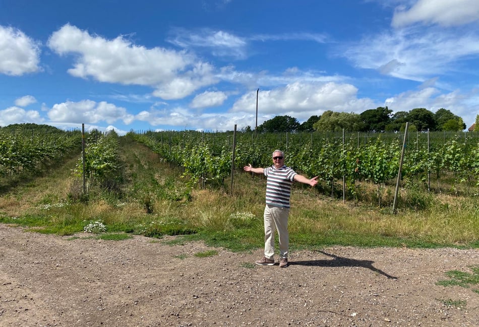 <p>Penn Croft Vineyards commercial director John Wilkins at the estate in Crondall.</p>