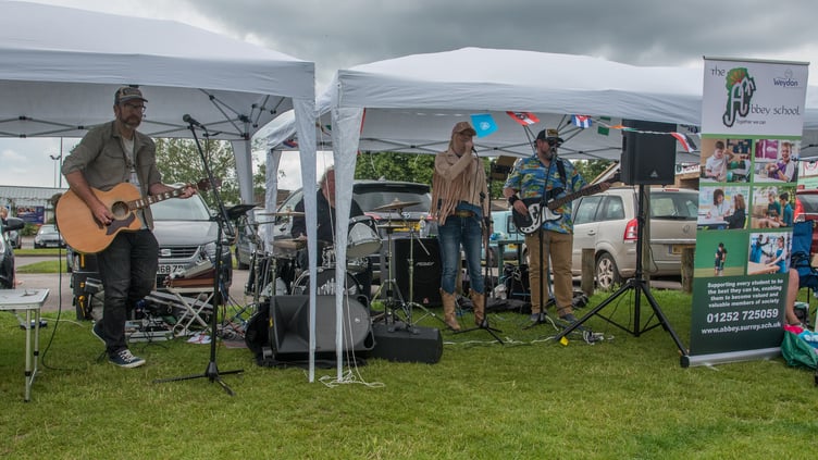 Band, The Abbey School Vehicle Show and Family Fun Day, Anstey Park, Alton, July 2024.