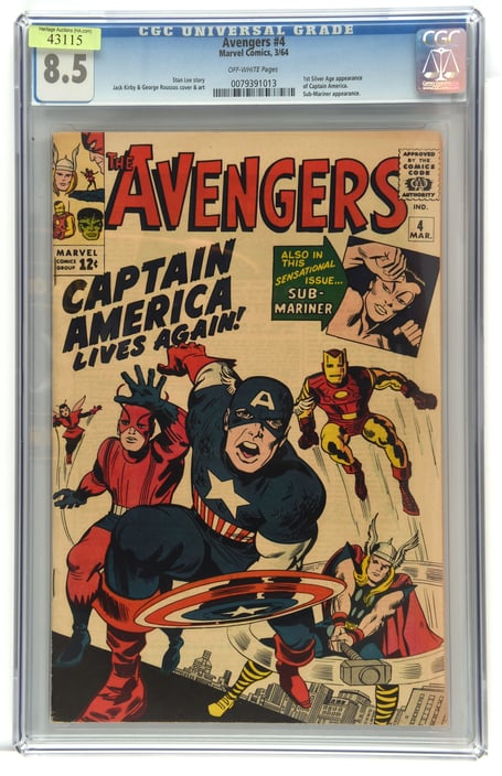 The Avengers No. 4 featuring the debut of Captain America in Silver-Age.