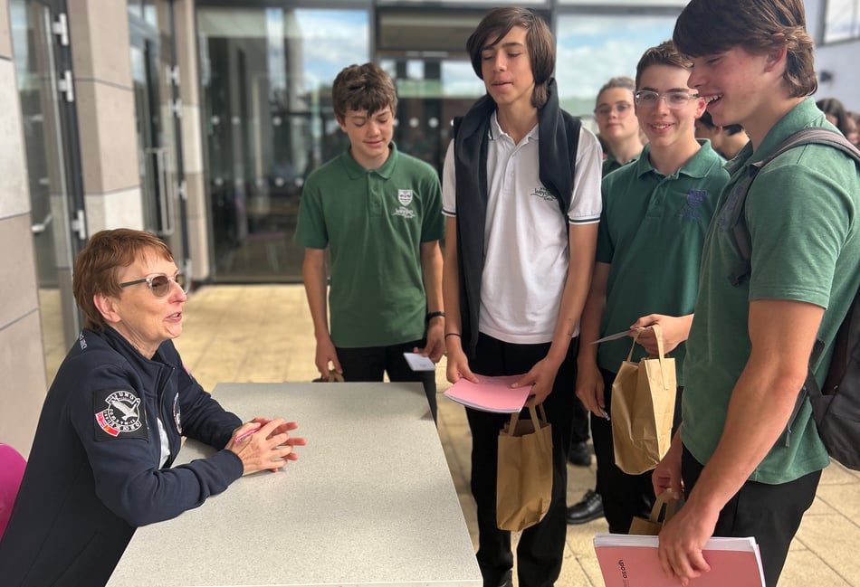 <p>Helen Sharman gave an inspirational talk to Year 10 students at Weydon School.</p>
