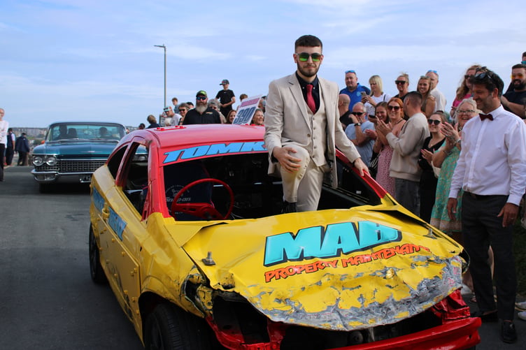 This stock car added to the array of vehicles arriving at the prom. (Picture: Brannel School)