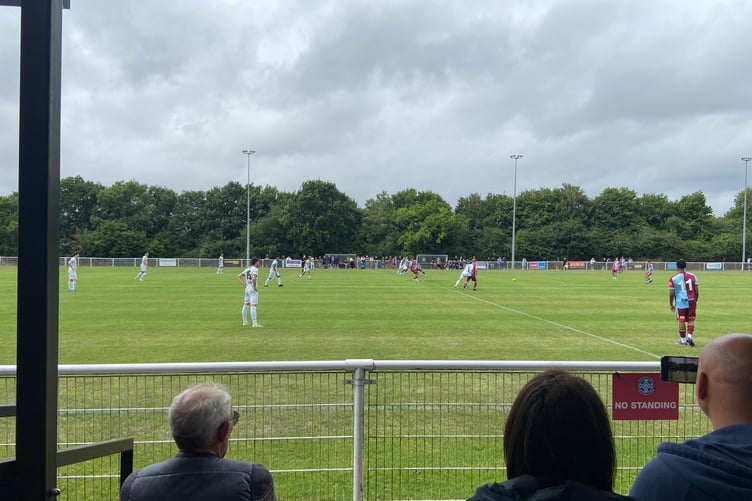Action from the Phyllis Tuckwell Trophy match between Badshot Lea and Farnham Town