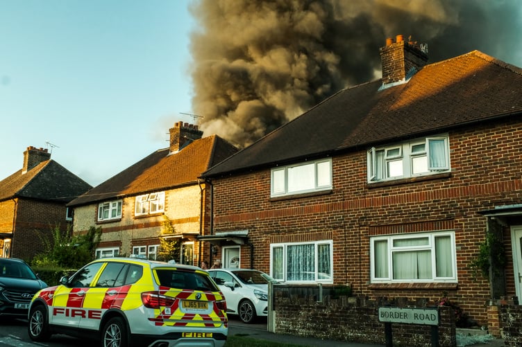 A fire in Haslemere on the evening of July 10, 2025.