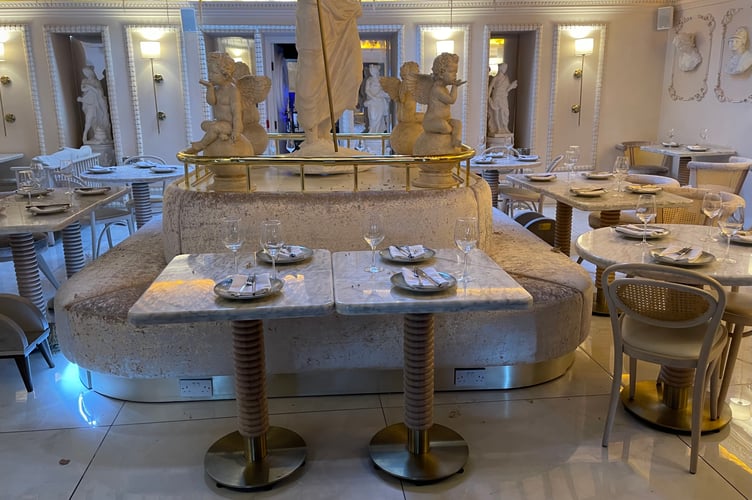 The interior of The Luxe in Farnham.