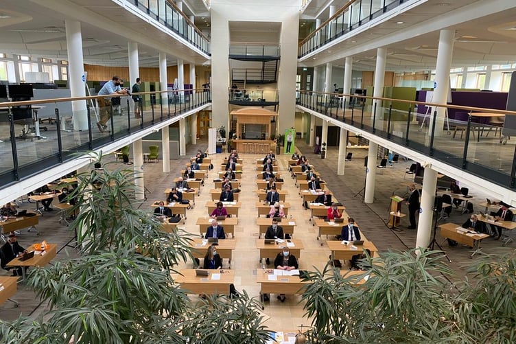The interior Surrey County Council HQ at Woodhatch Place on Cockshot Hill, Reigate.
