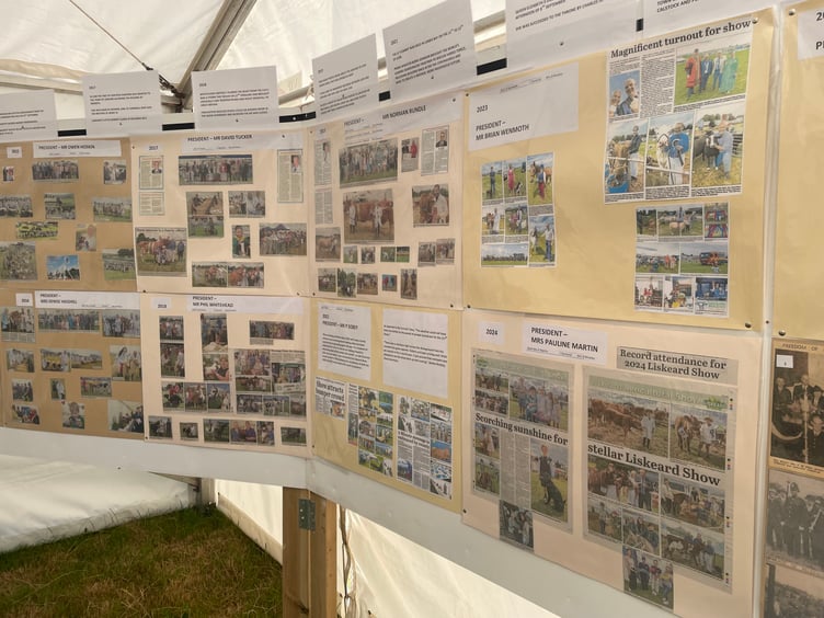 The history marquee, detailing Liskeard Shows from over the years was extremely popular
