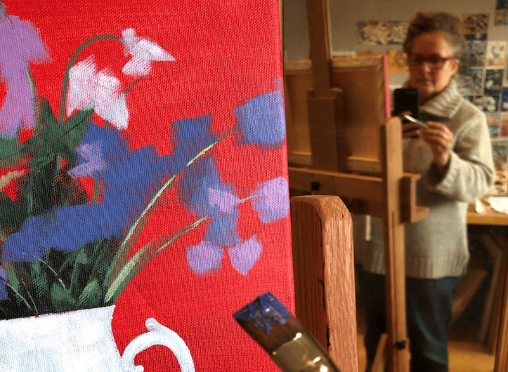 <p>The 2024 Surrey Artist of the Year Rosalinda Kightley at work in her studio.</p>