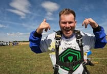 Mathew's skydive raises £800 for Bee-PLUS