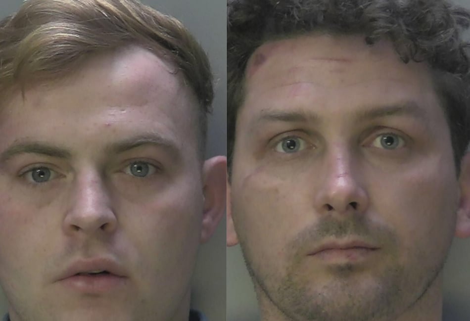 <p>Terrence O’Reilly, left, and James Carthy were jailed for a spate burglaries across the South East.</p>