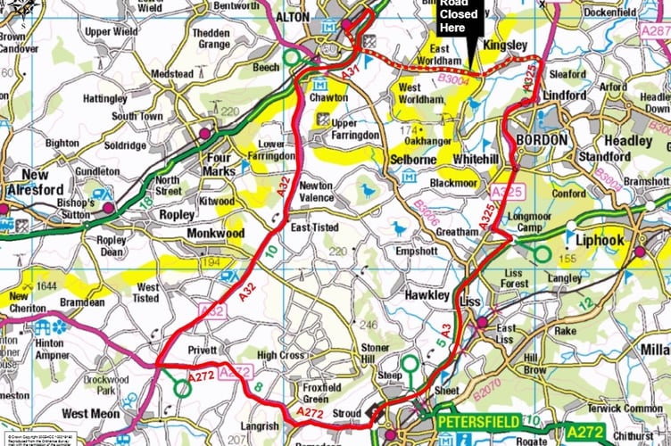 B3004 Diversion Map