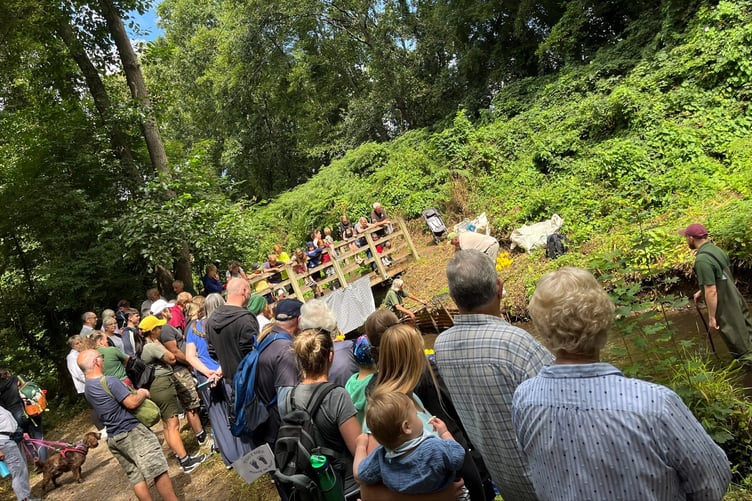 The crowd at the finish line of DVT Duck Race 2025