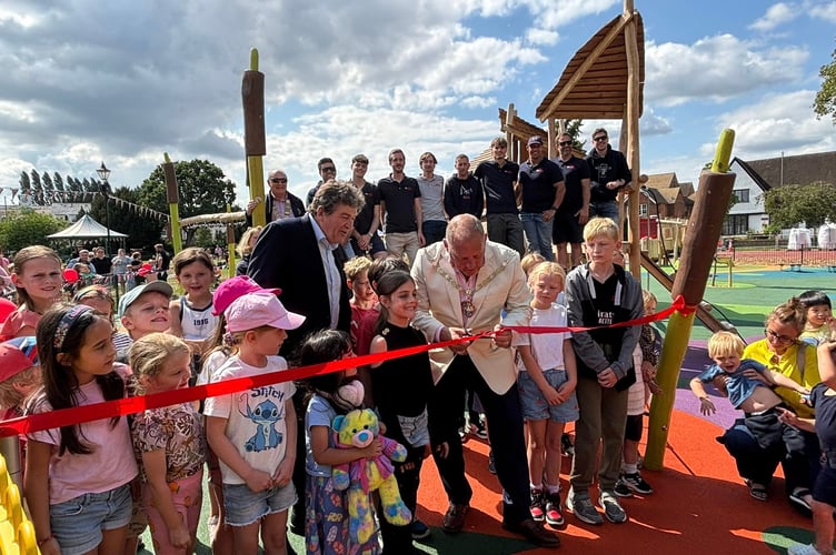 Gostrey Meadow playground ribbon cut