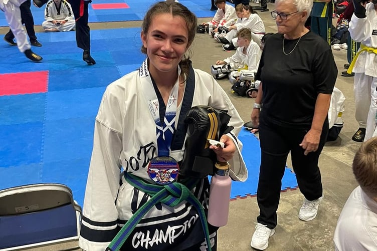 Emma Harding won gold in girls’ green belt