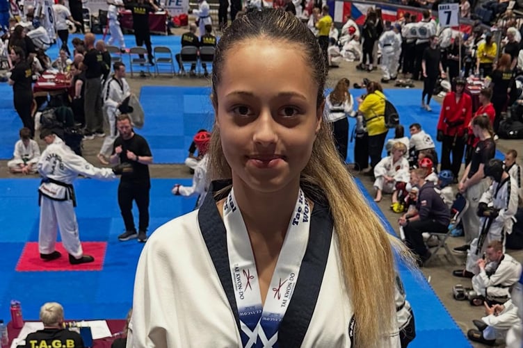 Jessica Wright defended her cadets red belt sparring title