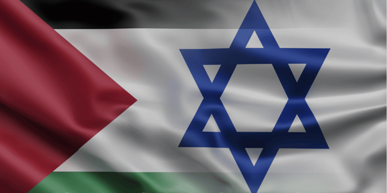Palestine and Israel flags merged.