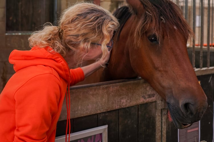 Girl and horse.