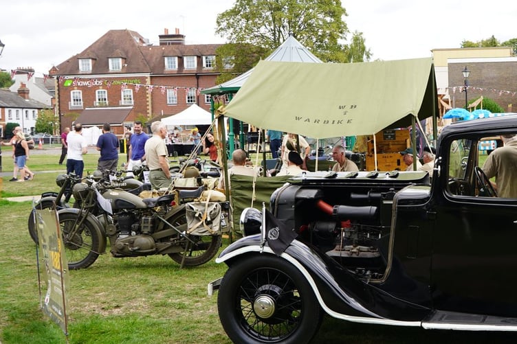 Classic cars and motorbikes at VJ day Fete