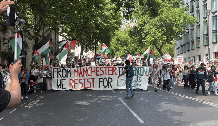 Protesters marched through London on Saturday, August 9, ahead of a mass demonstration against the UK Government’s proscription of Palestine Action