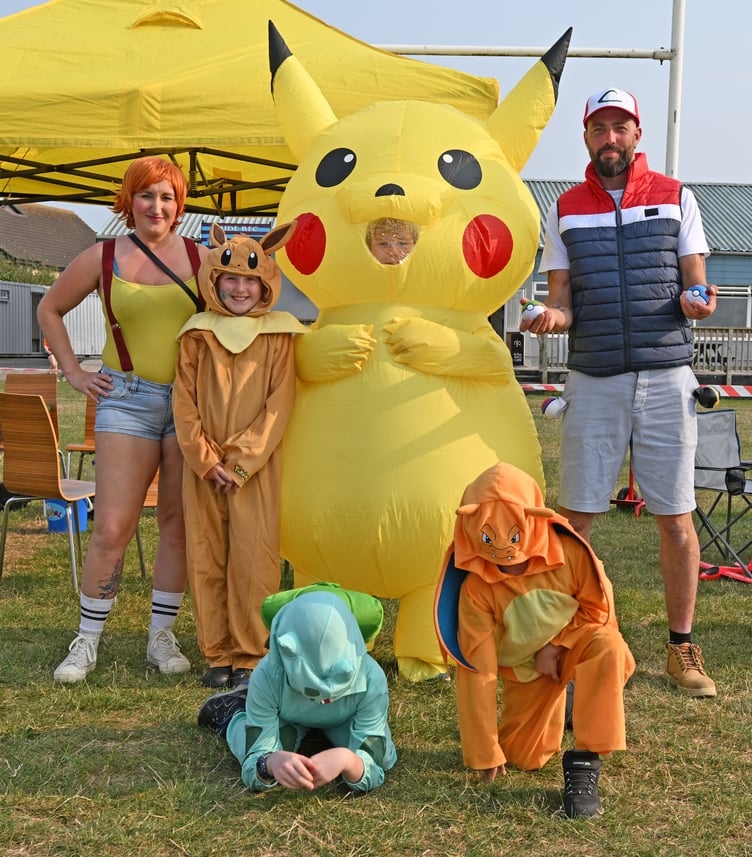 The Williams and Mather family with 'Pokemon Kernow Style'