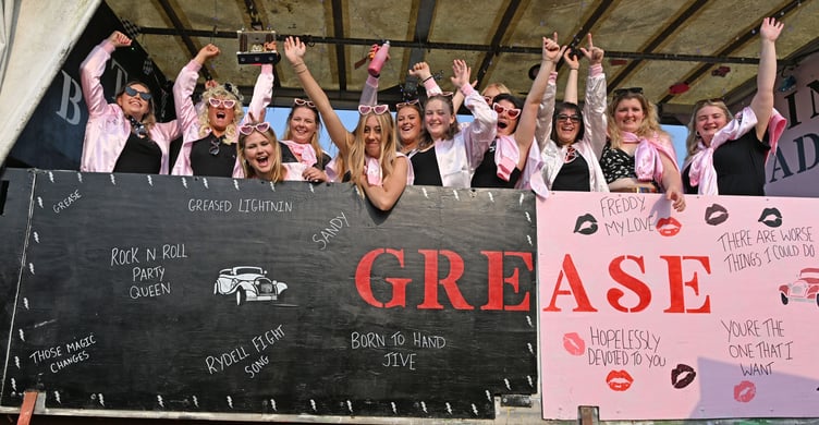 Delighted to win first prize in their class are members of Stratton YFC with Grease