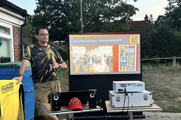 Ivan Chunnett gives a talk to Farnham Runners on the history of the Comrades marathon