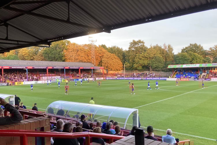 Action from Aldershot Town's National League game against Eastleigh