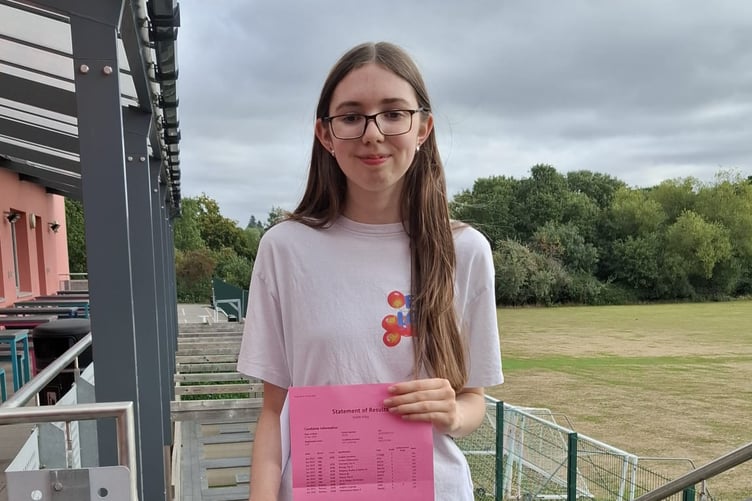 Jess Smith who was the top performing pupil at All Hallows Catholic School in Farnham.