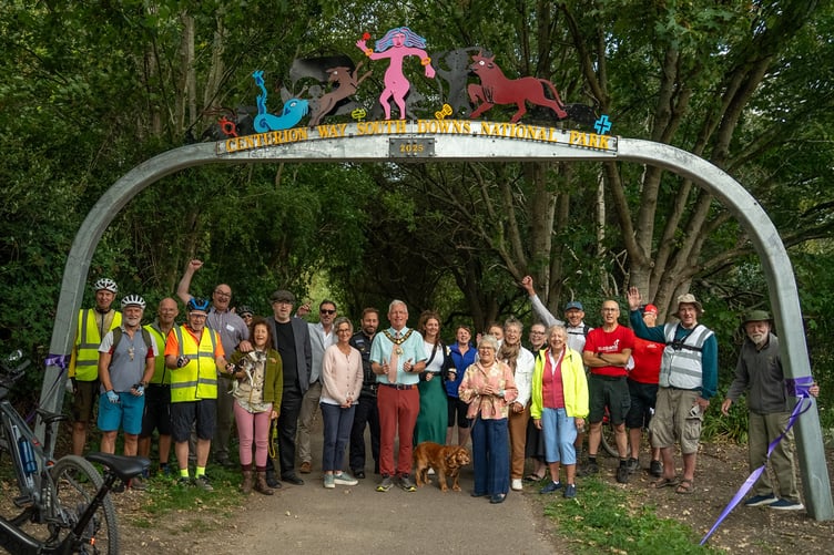 Restored arch to welcome people to Centurion Way SDNPA Sam Moore