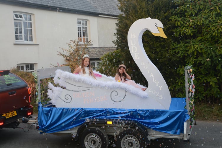 Bude Carnival Royalty bringing the graces and regality of a swan at the Bradworthy Carnival (Picture: Rodney Parrish)