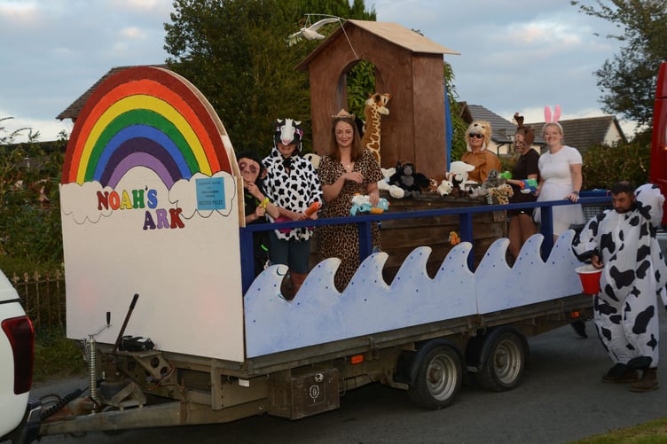 There's no rain around but the Noah's Ark sails through the Bradworthy Carnival (Picture: Rodney Parrish)