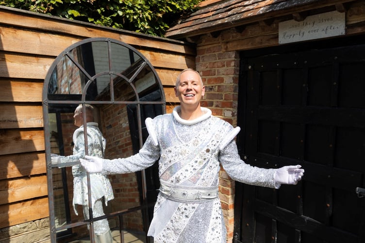 Rob Rinder as The Man in the Mirror at Woking pantomime launch.