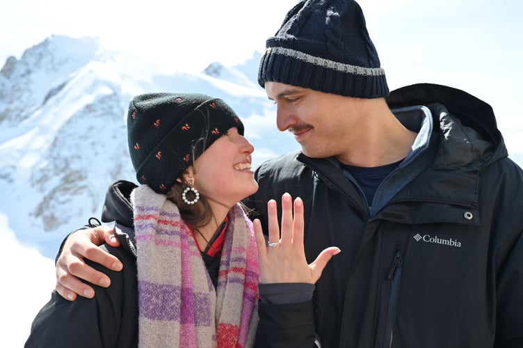 Georgie English and Max Vardy in France, where Max proposed.