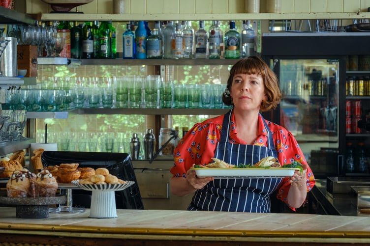 Olivia Colman in The Winking Prawn for THE ROSES.