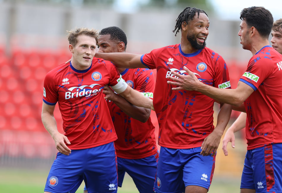 <p>Cameron Hargreaves (left) impressed for Aldershot (Photo: Ian Morsman)</p>