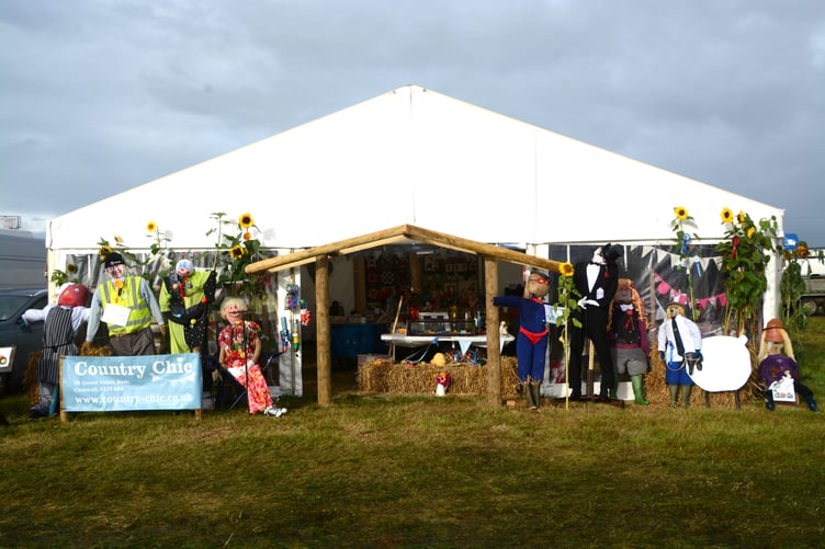 Scarecrows line the entrance to the Hidden Talents tent at the Holsworthy and Stratton Agricultural Show (Picture: Rodney Parrish)