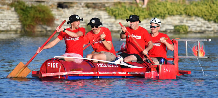 Members of the Wadebridge Cornwall Fire and Rescue Service keeping up the pace (Picture: Adrian Jasper)