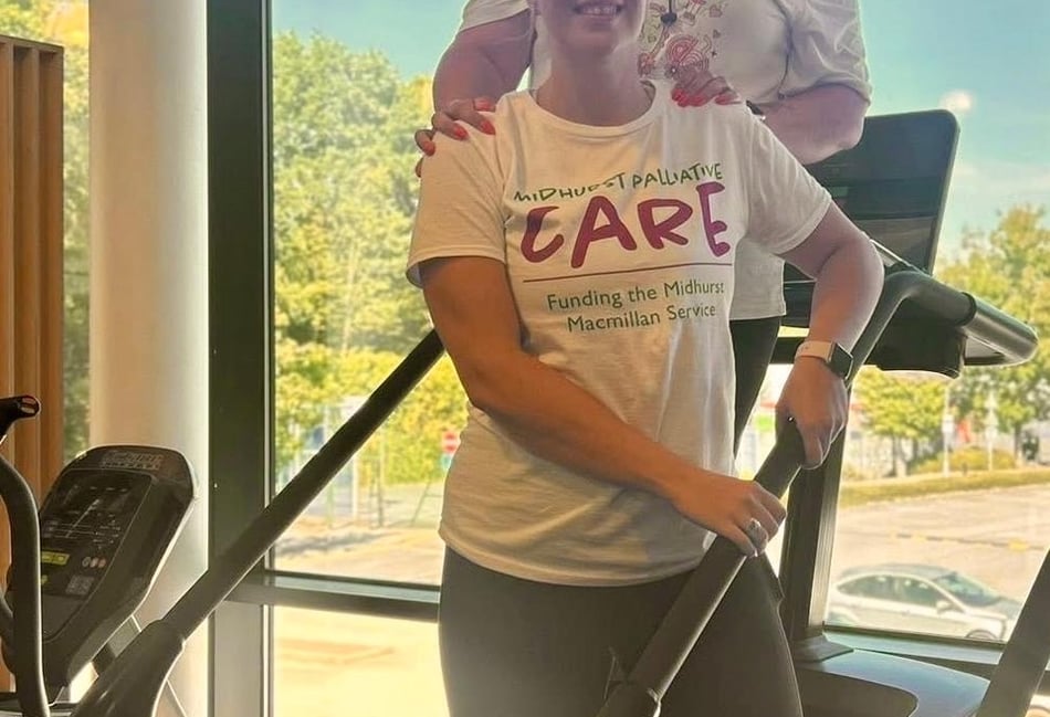 <p>Alana and her sister at the Everest Stairmaster Challenge</p>