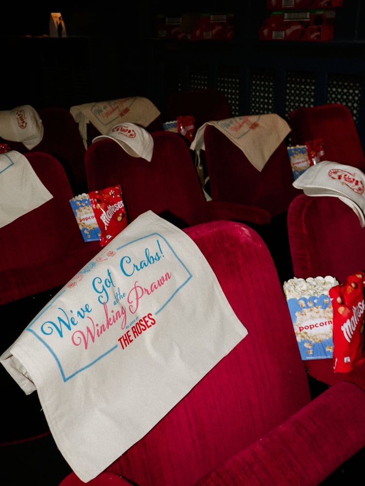Goodies for guests to enjoy during the screening at Kings Cinema for The Roses premiere.