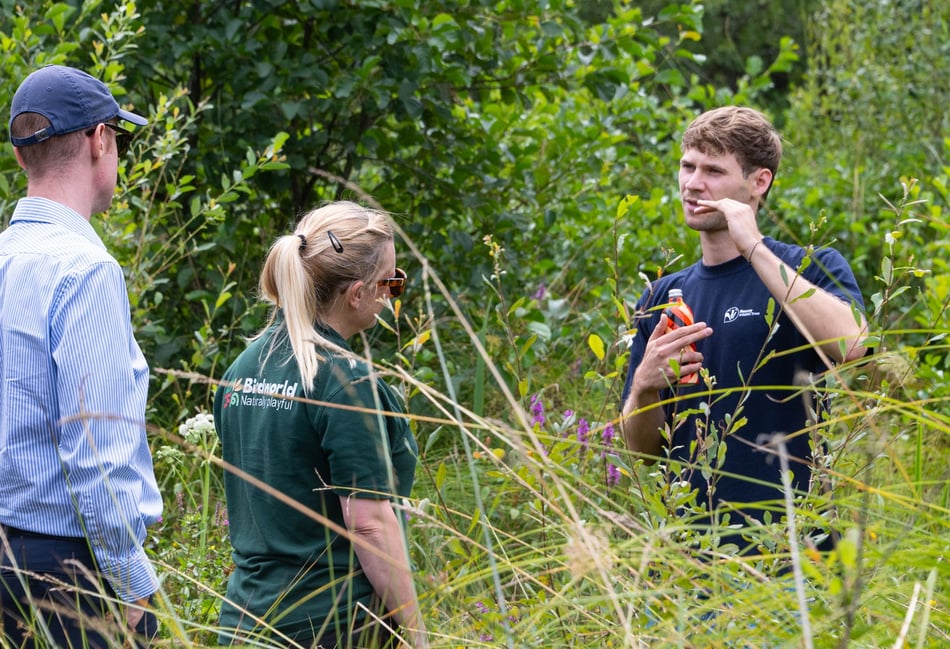 <p>Surrey Wildlife Trust and Birdworld representatives on a site visit.</p>