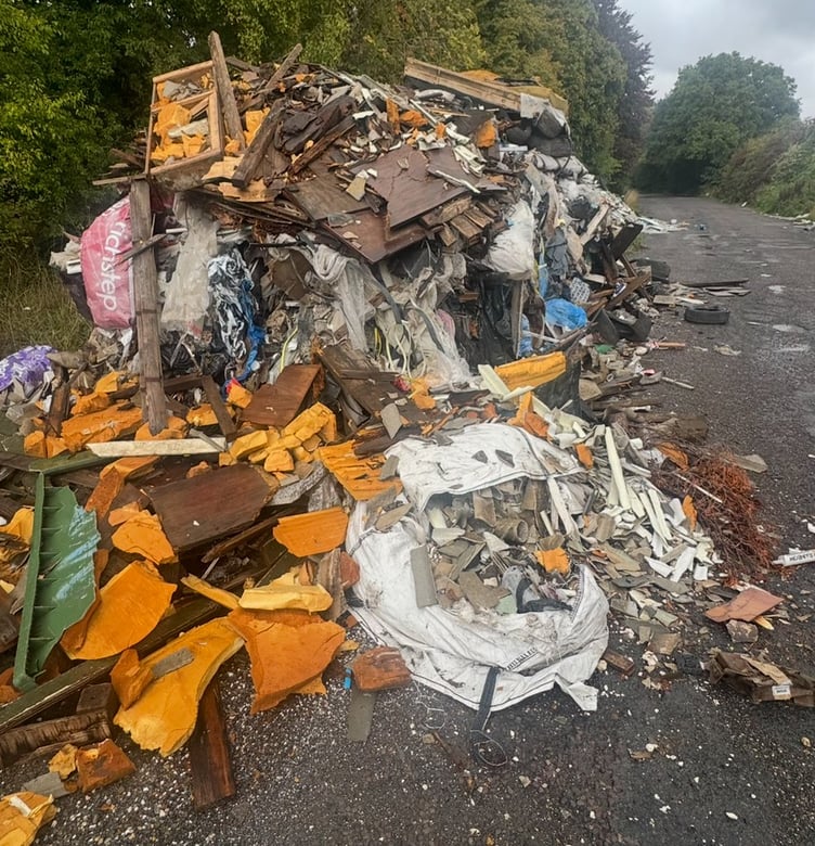 Asbestos fly-tip, Julie's lay-by, A31, Alton, September 3rd 2025.
