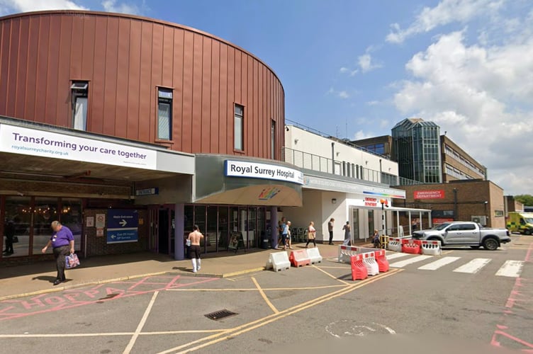 Royal Surrey Hospital in Guildford.