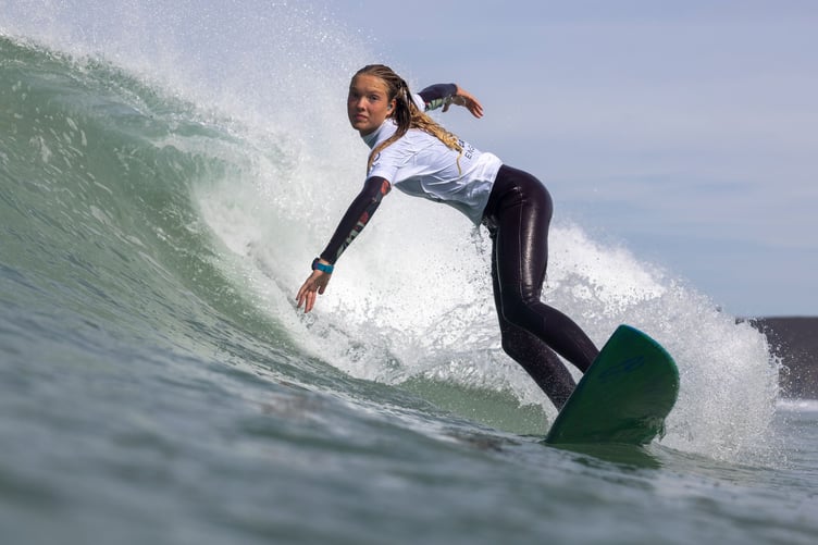 Asha Sykes at the 2025 Interclub Surfing Championships