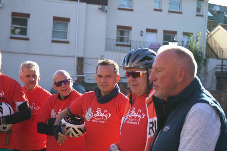 Lord Ian Botham and Sir Bill Beaumont at the Lourdes to Lords Cycle Ride launch in Farnham.