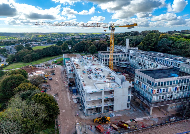 A tower crane has been busy on the St Austell campus of Cornwall College. (Picture: Paul Williams)