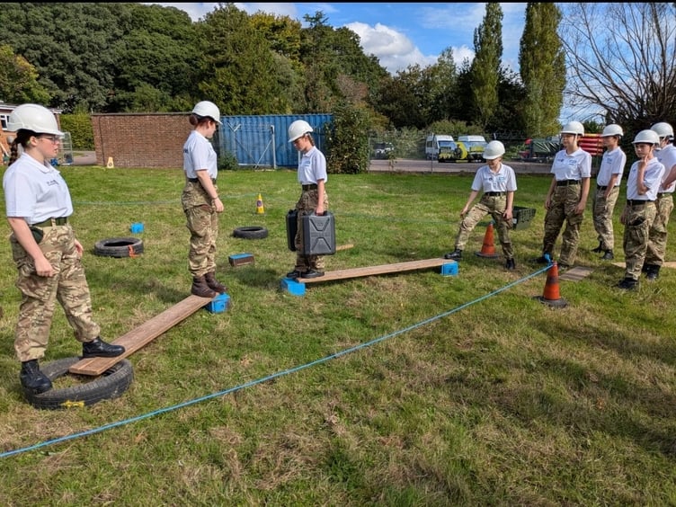 NHS cadets learning team building skills